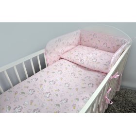 Bedding set for cribs 120x90cm Pony - pink, Ankras