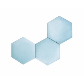 Hexagon upholstered panel - baby blue, MIRAS
