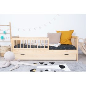 Children's bed with barrier TEDDY - natural, Ourbaby®