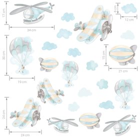 Wall sticker - Airplanes and balloons