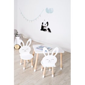 Children's table with chairs - Rabbit - white, Ourbaby
