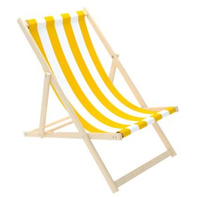 Beach chair Stripes - yellow-white, CHILL